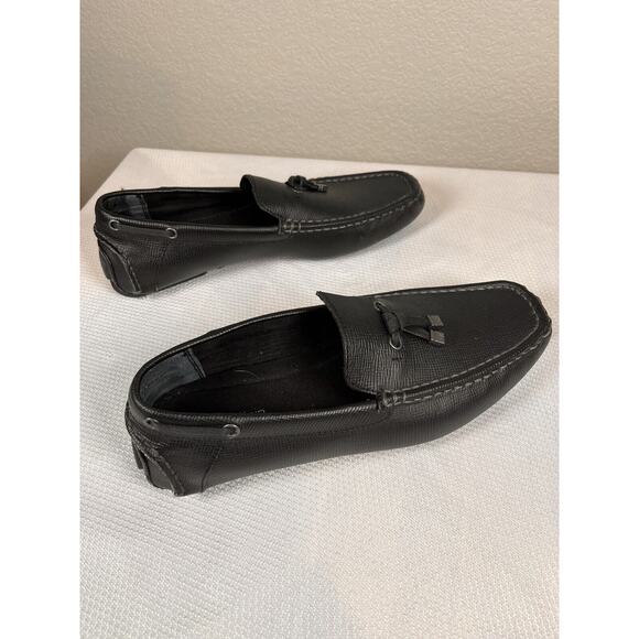 Calvin Klein Macon Epi Black Leather Driving Moccasin Loafer Size 10.5 - Picture 4 of 12